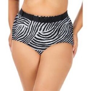 Raisins Elemental High Waist Belted Swim Bottom Plus Size 20W NWT Black